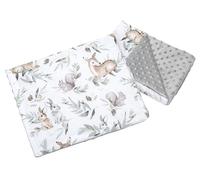 Medi Partners Manta Bebé con Almohada 100% Algodón Minky Cobija Infantil Reversible 55x75+35x30cm Multifuncional para Cochecitos Cunas Asientos niños