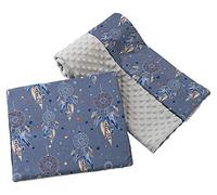 Medi Partners Manta de bebé con Almohada 100% Algodón Minky Cobija Infantil Grande Reversible 75x100+35x30cm Multifuncional para Camas y cochecitos