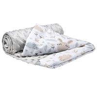 Medi Partners Manta para Bebe 75x100cm Mantas Recien Nacido Mantita Bebes 100% Algodon Verano Bebés Minky Universal Confortable (Glade con Gris Minky)