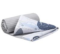Medi Partners Manta para Bebe Mantas Recien Nacido Mantita Bebes 100% Algodon - 75x100cm Bilateral Blanket Verano Bebés Universal Confortable (Coches Retros con Gris Gofre)