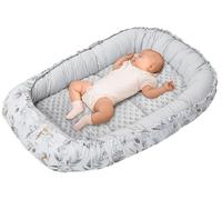 Medi Partners Nido Bebé Recién 100x60cm Plantilla removible 100% Algodón Cunas Nido para bebés Reductor de Cuna de Dos Caras (Ciervo en Hojas con Gris Minky)