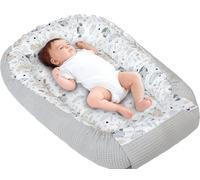 Medi Partners Nido de Bebé Recién Baby Nest 100% Algodón Waffle Protector de Cuna de Viaje Bebés 100x60x15cm Cierre Seguro (Glade con Gris Waffle)