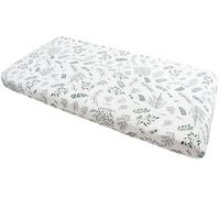 Medi Partners Sabana Bajera Cuna 60x120-100% Algodon Muselina Sabanas de Algodón Bebe Ropa de Cama para Bebés Dormir Cuna Fitted Bed Sheet Protector(Hoja de Olivo)