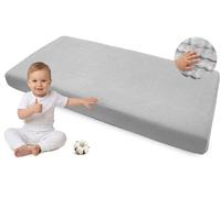 Medi Partners Sabana Bajera Cuna 60x120-100% Algodon Muselina Sabanas de Algodón Bebe Ropa de Cama para Bebés Dormir Cuna Fitted Bed Sheet Protector (Gris)