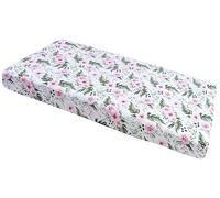 Medi Partners Sábana Bajera Ajustable 60x120cm 100% algodón Ropa de Cama para bebés colchón Saco de Dormir Cuna (Flores Rosadas)