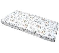 Medi Partners Sábana Bajera Ajustable 60x120cm 100% algodón Ropa de Cama para bebés colchón Saco de Dormir Cuna (Ciervo y Ardilla)