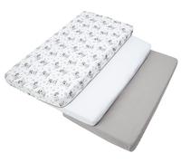 Medi Partners Juego de 3uds. Sábana Bajera Ajustable 60x120cm 100% algodón Ropa de Cama para bebés colchón Saco de Dormir Cuna