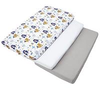 Medi Partners Juego de 3uds. Sábana Bajera Ajustable 60x120cm 100% algodón Ropa de Cama para bebés colchón Saco de Dormir Cuna