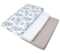 Medi Partners Juego de 3uds. Sábana Bajera Ajustable 60x120cm 100% algodón Ropa de Cama para bebés colchón Saco de Dormir Cuna