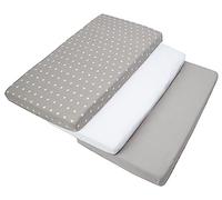 Medi Partners Juego de 3uds. Sábana Bajera Ajustable 60x120cm 100% algodón Ropa de Cama para bebés colchón Saco de Dormir Cuna