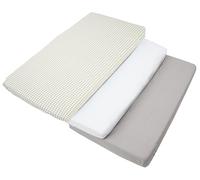 Medi Partners Juego de 3uds. Sábana Bajera Ajustable 60x120cm 100% algodón Ropa de Cama para bebés colchón Saco de Dormir Cuna