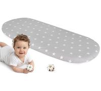 Medi Partners Sabanas Cuna Bebe 86x40 Sabana Bajera Capazo Funda Colchon Combiador para Carro - 100% Algodón Universal Minicuna Moises Sábanas Carrito (Estrellas Blancas sobre Gris)
