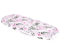 Medi Partners Sabanas Cuna Bebe 86x40 Sabana Bajera Capazo Funda Colchon Combiador para Carro - 100% Algodón Universal Minicuna Moises Sábanas Carrito (Flores Rosadas)