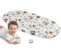 Medi Partners Sabanas Cuna Bebe 86x40 Sabana Bajera Capazo Funda Colchon Combiador para Carro - 100% Algodón Universal Minicuna Moises Sábanas Carrito (Ciervo)