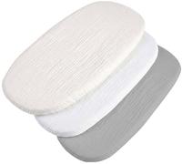 Medi Partners Sabanas Cuna Bebe 86x40 Sabana Bajera Capazo Set de 3 Funda Colchon Combiador para Carro - 100% Algodón Muselina Universal Minicuna Moises Sábanas Carrito (Beige-Blanco-Gris)