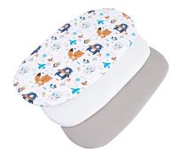 Medi Partners Sabanas Cuna Bebe 86x40 Sabana Bajera Capazo Set de 3 Funda Colchon Combiador para Carro - 100% Algodón Universal Minicuna Moises Sábanas Carrito (Boho Animales-Blanco-Gris)