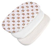 Medi Partners Sabanas Cuna Bebe 86x40 Sabana Bajera Capazo Set de 3 Funda Colchon Combiador para Carro - 100% Algodón Muselina Universal Minicuna Moises Sábanas Carrito(Arcoíris-Blanco-Beige)