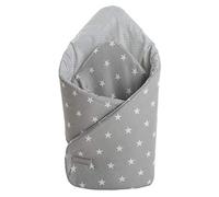 Medi Partners Saco de Dormir recién Nacido 100% Algodón 75x75cm Todo el año Croissant para niños Multifuncional Antialérgico(Estrellas con Lunares Grises)