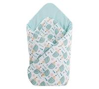 Medi Partners Saco de Dormir recién Nacido 100% Algodón 75x75cm Todo el año Croissant para niños Multifuncional Antialérgico (Erizos de Menta)