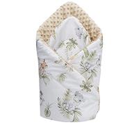Medi Partners Saco de Dormir recién Nacido Minky 100% Algodón 75x75cm Todo el año Croissant para niños Multifuncional Antialérgico (Safari con Minky Beige)
