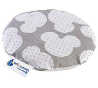Medi Partners Almohada térmica para bebés 180g Redonda 15 cm Ecológica Natural 100% Algodón Cojin Masaje con calor + frío (Mickey Mouse)