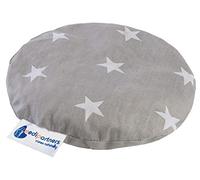 Medi Partners Saco de Semillas para Microondas 15cm Cojin 180g 100% Algodón Saquitos bolsa Semillas calor Microondas Almohadillas Saco Termico (estrellas blancas con gris)