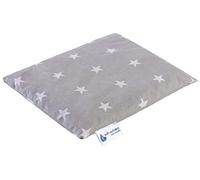 Medi Partners Saco de Semillas para Microondas 20x25cm Cojin 500g 100% Algodón Saquitos bolsa Semillas calor Microondas Almohadillas Saco Termico (Estrellas blancas sobre gris)