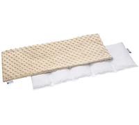 Medi Partners Almohadilla térmica hueso de cereza 60x20cm 800g Minky 5 cámaras Grande Terapias de frío Funda Extraíble (Beige)