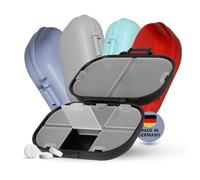 Medi - Pastillero para 7 días, sin BPA, con un total de 8 compartimentos para suficiente espacio, transporte seguro mediante cierre de clic, almacenamiento de medicamentos para la semana, color: negro