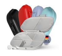 Medi - Pastillero para 7 días, sin BPA, con un total de 8 compartimentos para suficiente espacio, transporte seguro mediante cierre de clic, almacenamiento de medicamentos para la semana, color: gris