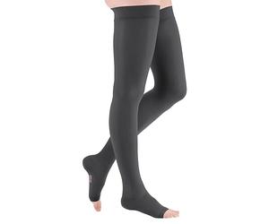 medi ven plus CCL1 AG Medias por muslo con punta abierta normal (72-83 cm) VII, antracita