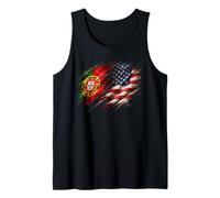 Media Bandera Americana Portugal Roots USA ADN portugués Camiseta sin Mangas