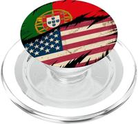 Media Bandera Americana Portugal Roots USA ADN portugués PopSockets PopGrip para MagSafe