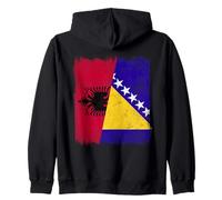 Media Bandera de Albania Bosnia y Herzegovina Sudadera con Capucha