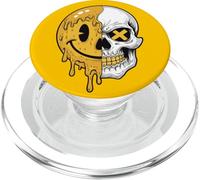 Media Calavera, Mitad Feliz, Trance, Danza, Música de Baile Retro PopSockets PopGrip para MagSafe