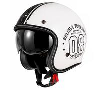 Media Casco De Motocicleta Vintage 3/4 Casco Abiertos con Visera Solar Cascos Moto Jet Alemán Estilo para Hombres Y Mujeres ECEDOT Homologado Cascos Half-Helmet 2,M:57-58CM