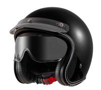 Media Casco De Motocicleta Vintage Cascos Abiertos De Moto Jet con Sun Visera Casco Half-Helmet 3/4 ECEDOT Homologado Robusto Carcasa De ABS para Hombres Y Mujeres Adultos
