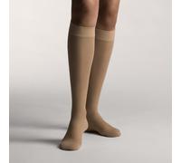 Media Corta Farmalastic Talla Reina Plus Color Beige Compresión Fuerte Con Puntera Cerrada