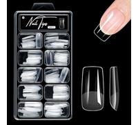 Media cubierta de uñas postizas mate, puntas postizas completas, prearchivo a presión para extensión, arte, bricolaje, salón de belleza, mate completo