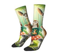 Media Deporte Animales Leyendo Libros En Los Bosques Medias Deportivas Suaves Crew Socks Antideslizantes Medias Ciclismo Para Yoga Senderismo Tennis 40Cm