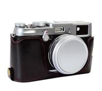 Media empuñadura de Cuero for cámara for FUJIFILM for Fuji X100S X100T X100F X100V(Color:X100s X100t Black)
