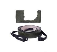 Media funda protectora de cuero para cámara Fujifilm XM5, incluye diseño impermeable y correa cómoda para protección de cámara FUJIFILM X M5 (verde)