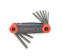 Media Luna Cresent chkfsae9 9 pc. SAE Hex Juego de llaves, Dual Material plegable, negro