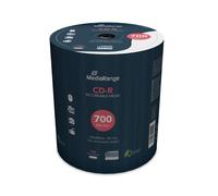 Media Range Cake Box Caja de Discos CDR80 de 700 MB 52X, Blanco y Azul