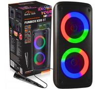Media-Tech FUNBOX BT MT3181 Karaoke Altavoz Bluetooth portátil con micrófono Bluetooth 40W RMS, Compatible con Tarjetas Micro SD, iluminación Color RGB