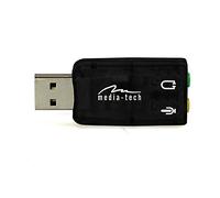 MEDIA-TECH KARTA DŹWIĘKOWA USB Virtu 5.1, OFERUJĄCA WIRTUALNY DŹWIĘK 5.1 MT5101