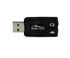 MEDIA-TECH KARTA DŹWIĘKOWA USB Virtu 5.1, OFERUJĄCA WIRTUALNY DŹWIĘK 5.1 MT5101