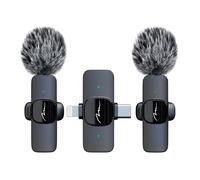 Media-Tech MICRO-MIC DUO MT416 - 2 micrófonos solapa inalámbricos USB-C/Lighting