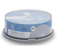 MediaCom IT-Distribution GmbH Millenniata M-Disc DVD De 4,7 GB/Inyección De Tinta para Imprimir 1-4X Superficie Tarrina De 25 Discos