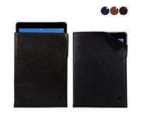 MediaDevil artisanpouch Slim Edition auténtica Piel Europea Ultrafina Funda Black with Red Contrast Stitch Apple iPad Air 1/2 (Device-FIT Only)